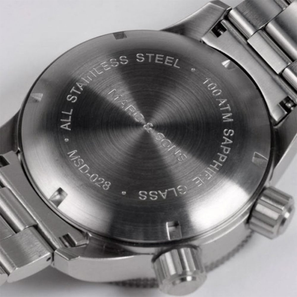 Marc & Sons Professional Automatic Diver Men's Watch 46mm Black Bezel/Blue-Gray Dial MSD-028-20S
